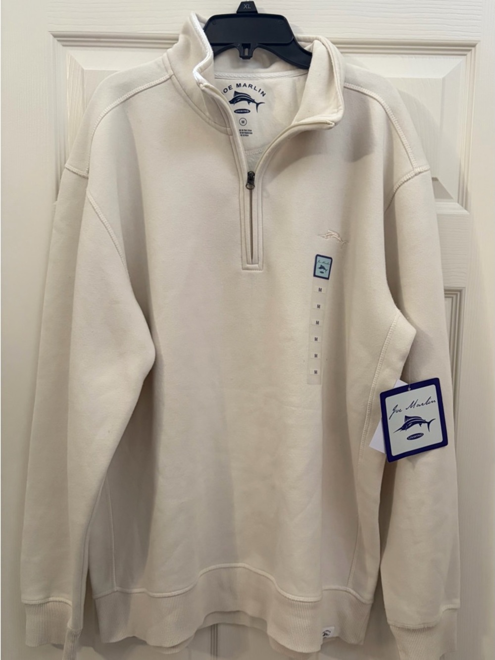 Joe Marlin Men’s Cream Half-Zip Sweater